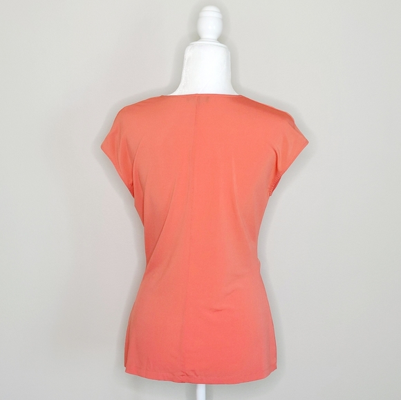 Lafayette148 V-neck Draped Short Sleeve Top Medium - Picture 3 of 5